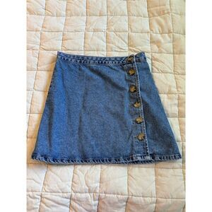 ASOS Women's A-Line Denim Wrap Skirt with Buttons, size 6 US/10 UK